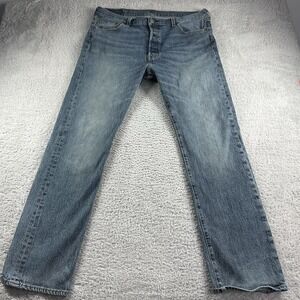Y2K Vintage Levi's 501 Jeans Mens 36x32 (35x31) Blue Denim Button Fly Fade‎